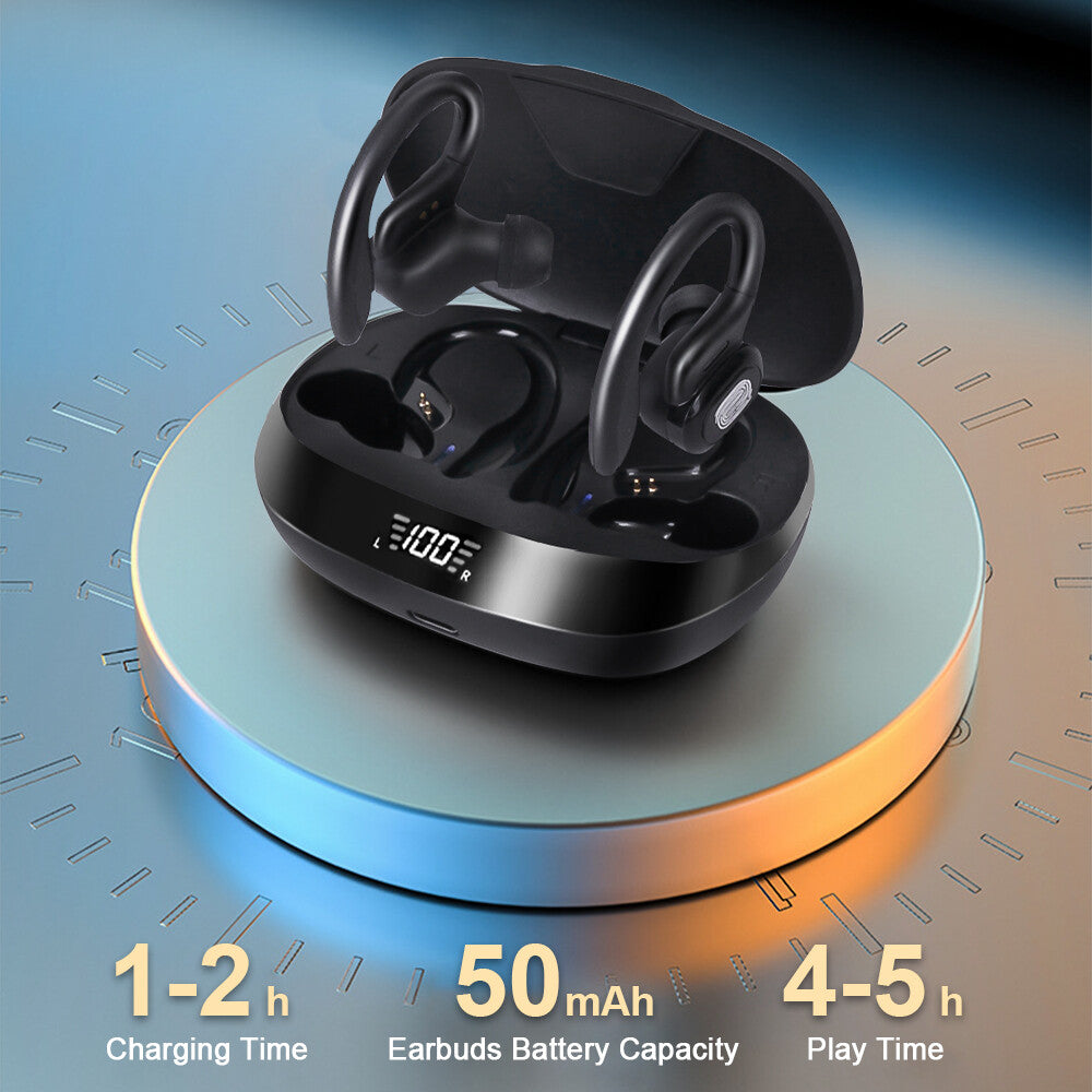 Sports Wireless Bluetooth Earphones Headphones Ear Hook Running Bass Earbuds