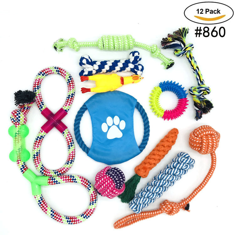 TUGME 12-piece pet rope toy set