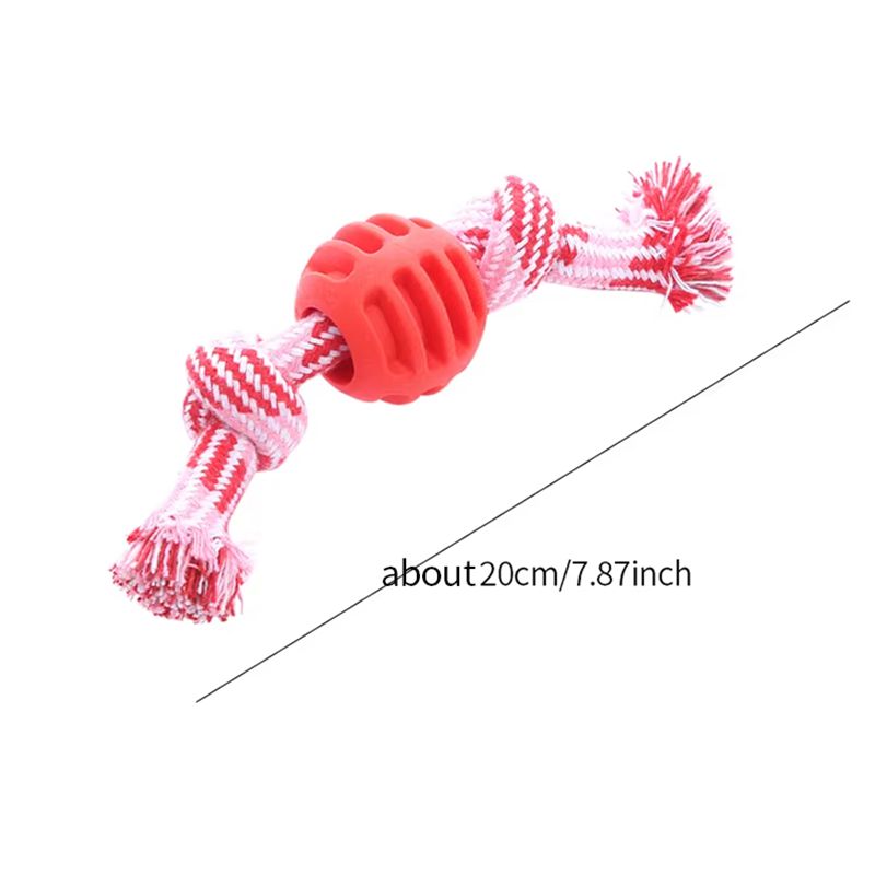 TUGME Pet Dog Toy Cotton Rope Double Knot Ball Bite Resistant Tooth Cleaning Toy Ball Pet Supplies