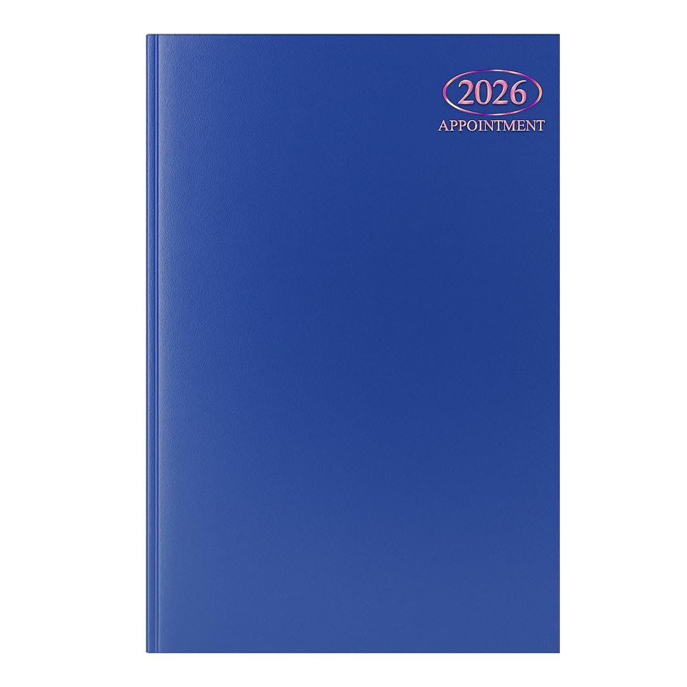 2026 Appointment Week to View A4 Diary, A4 WTV Planner Hardback Cover Casebound, Hourly Appointment Slots from 9:00 to 17:30 Monday to Friday, Black