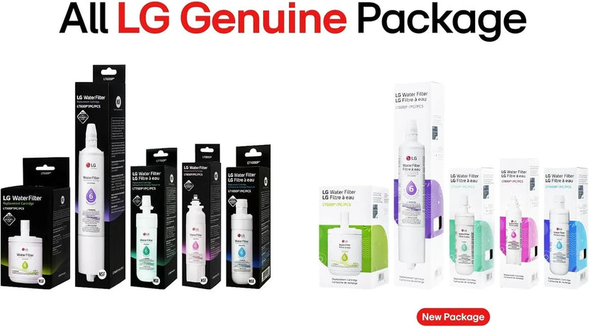 Genuine LG LT700P- 6 Month / 200 Gallon Capacity Replacement Refrigerator Water Filter (NSF42 and NSF53) ADQ36006101, ADQ36006113, ADQ75795103, or AGF80300702 , White , Select Pack