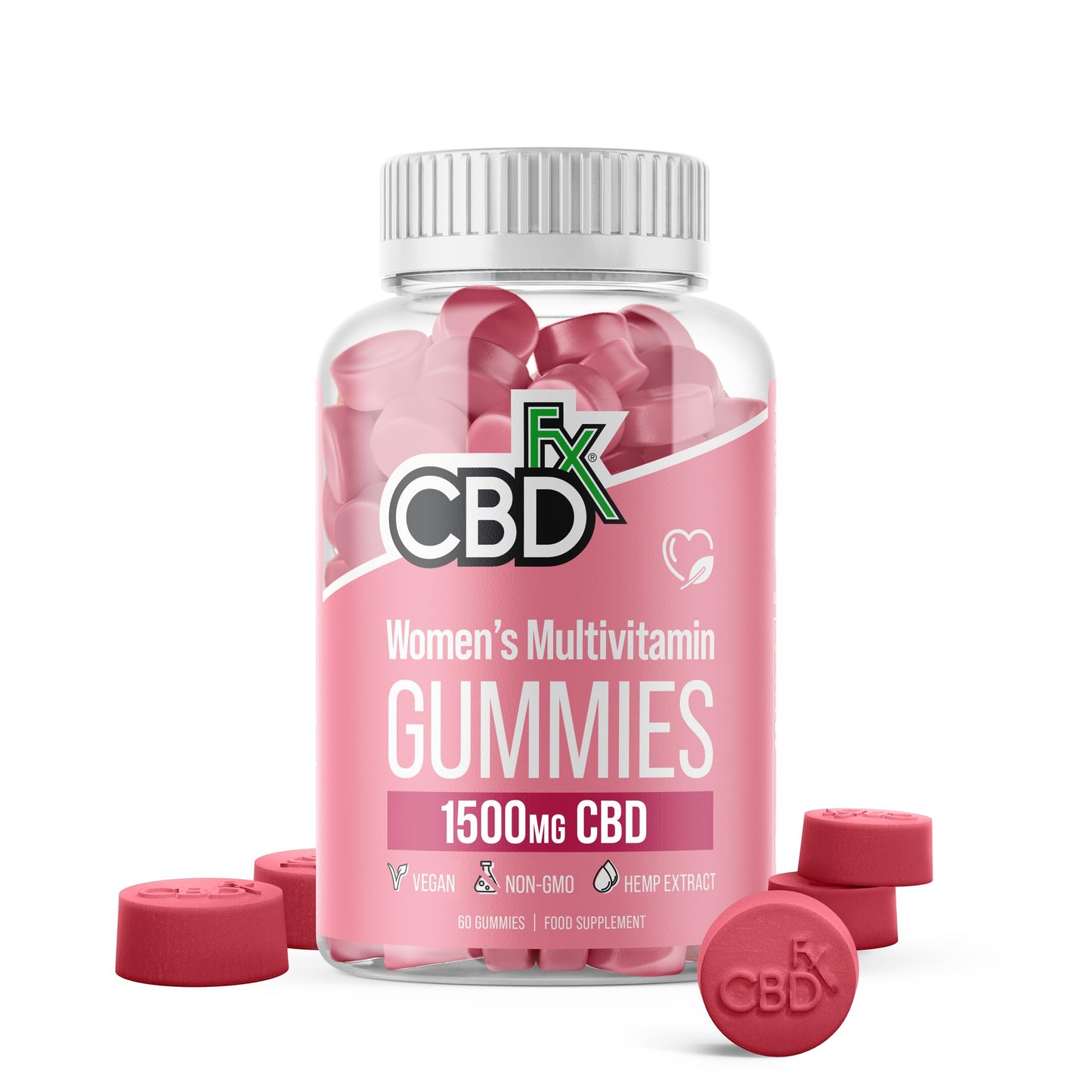 CBDfx 1500mg High Strength Mixed Berry CBD Gummies, 25mg per Gummy, Natural Sleep and Anxiety Support, Vegan Gummies No THC (60x Bottle)