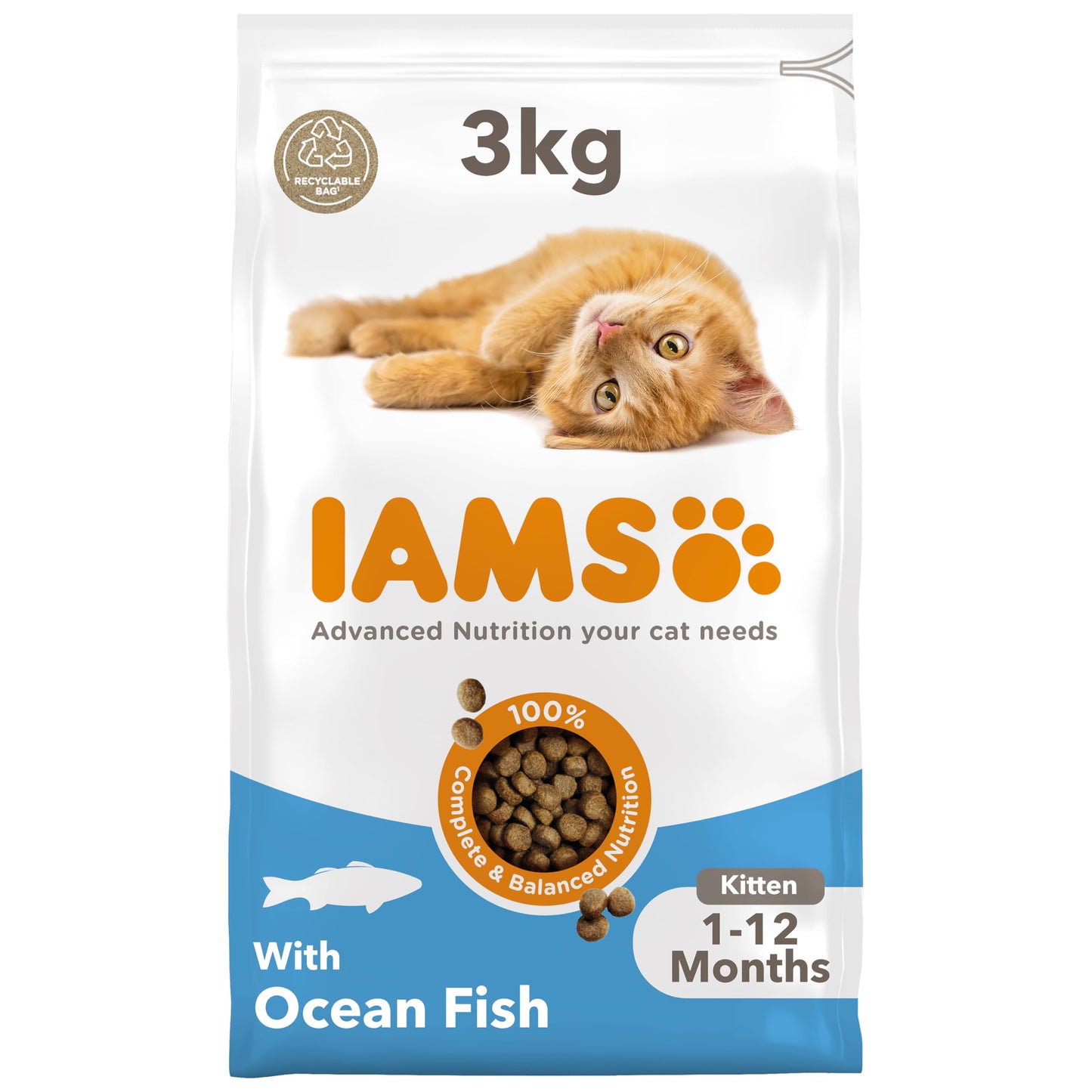 IAMS for Vitality Dry Kitten Food with Fresh Chicken, 3 kg, Packaging may vary