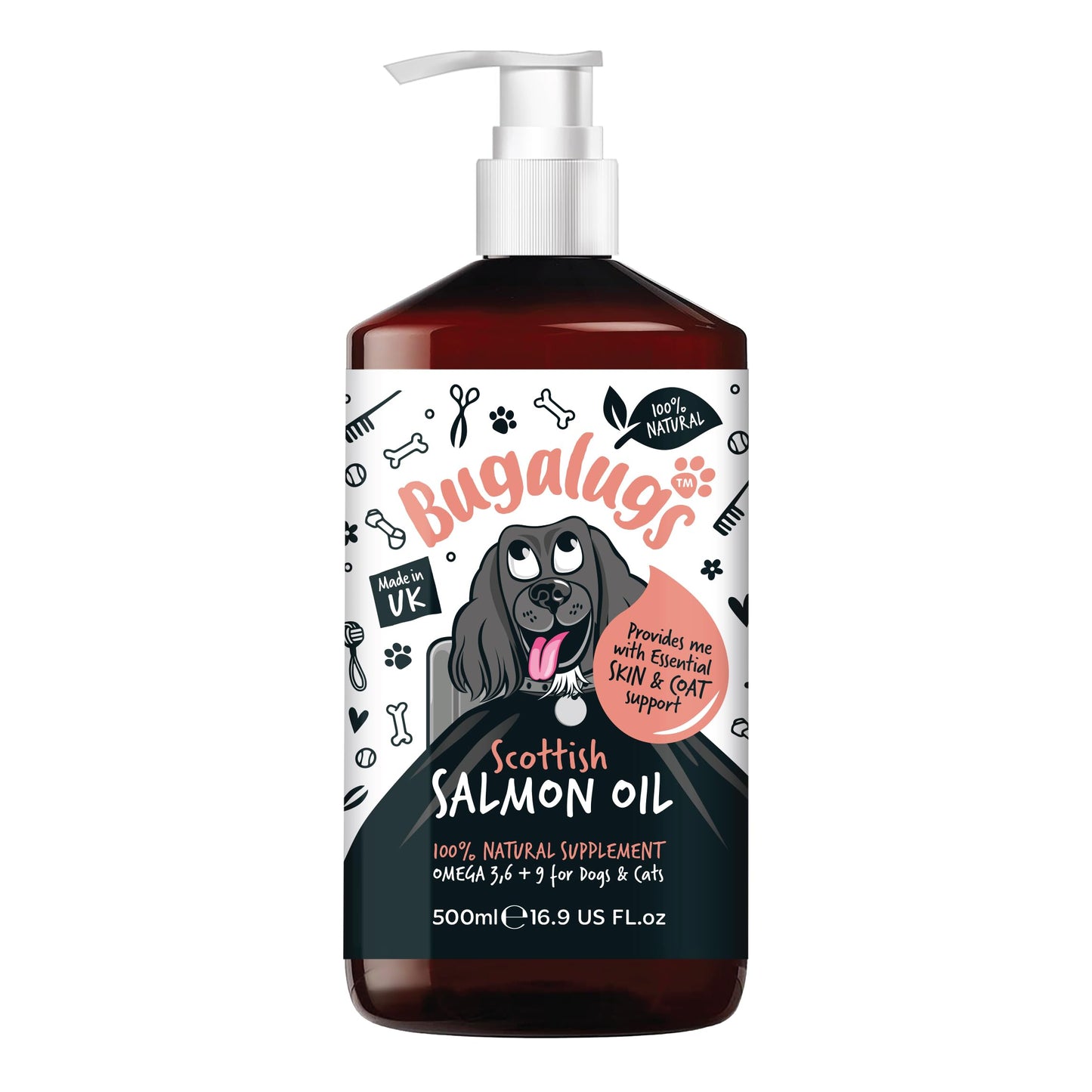 Bugalugs Scottish Salmon Oil Chews For Dogs, Dog Supplement Supports Skin And Coat, Dog Itchy Skin & A Moulting, Omega 3 Fish Oil (120 Chews, Salmon)