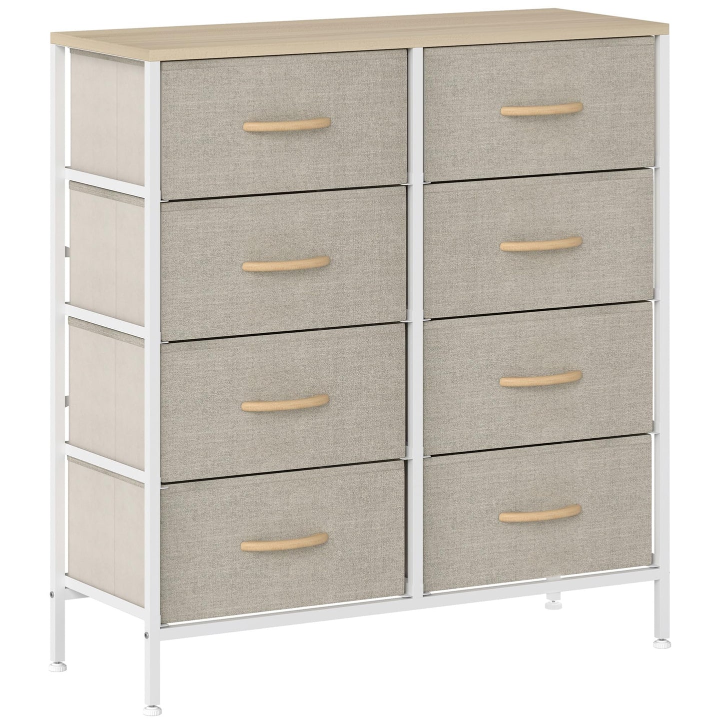HOMCOM Fabric Chest of Drawers, Industrial Bedroom Dresser with 6 Fabric Drawers, Steel Frame and Wooden Top for Nursery, Living Room, Hallway, Black
