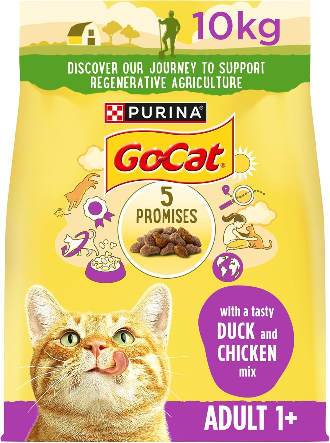 Go-Cat Adult Chicken & Duck Dry Cat Food 10kg (Packaging may vary)