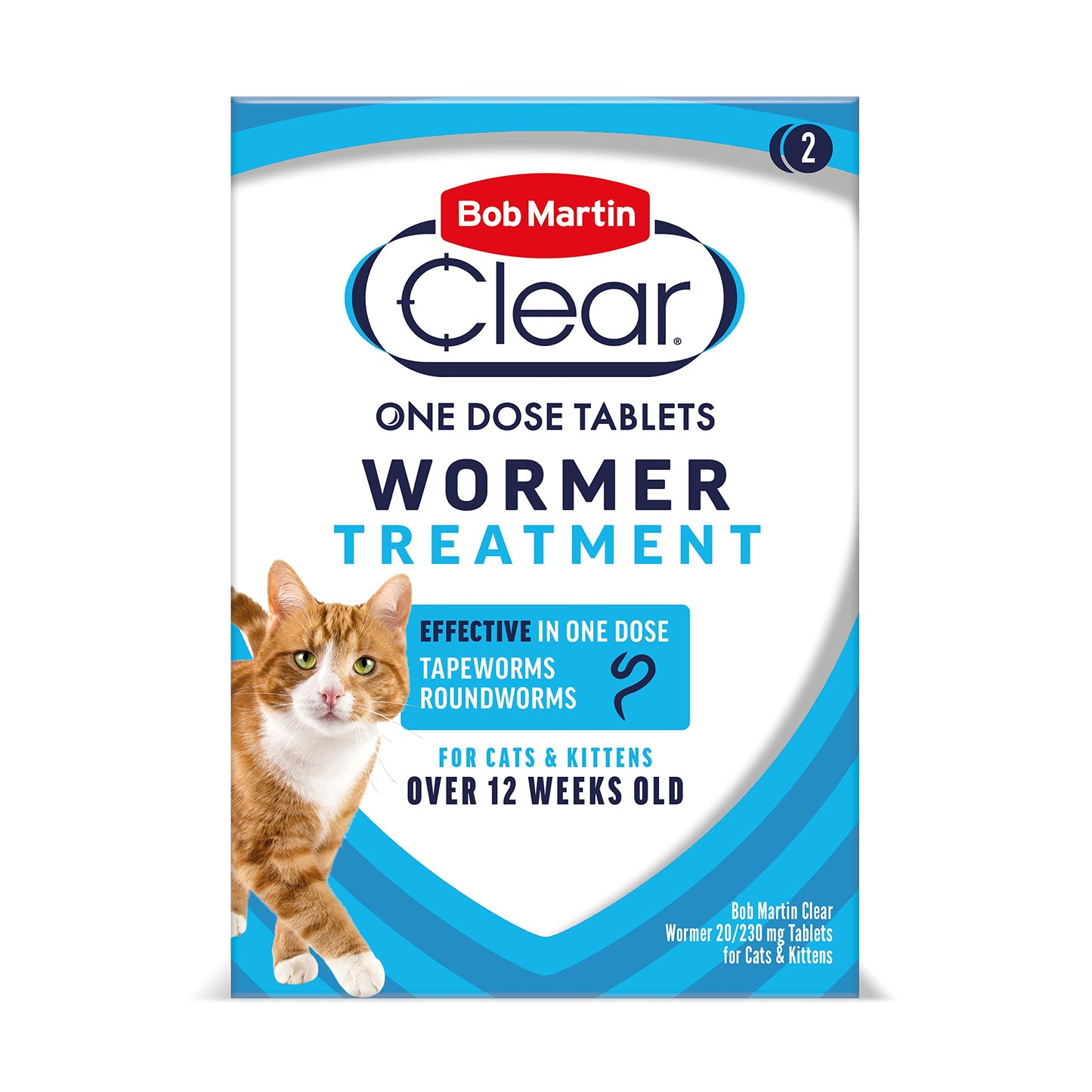 Bob Martin Clear 3-in-1 Wormer for Dogs (4 Tablets) - For Small, Medium and Large Dogs up to 40kg, Clinically Proven Treatment
