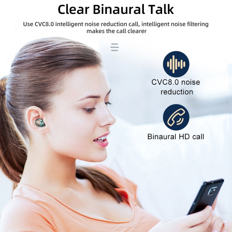 F9-5C Macaron Series Four-bar Breathing Light + Digital Display Noise Reduction Bluetooth Earphone, F9-5C Macaron Four-bar Light Pink, F9-5C Macaron Four-bar Light Baby Blue, F9-5C Macaron Four-bar Light Yellow, F9-5C Macaron Four-bar Light Dark Blue