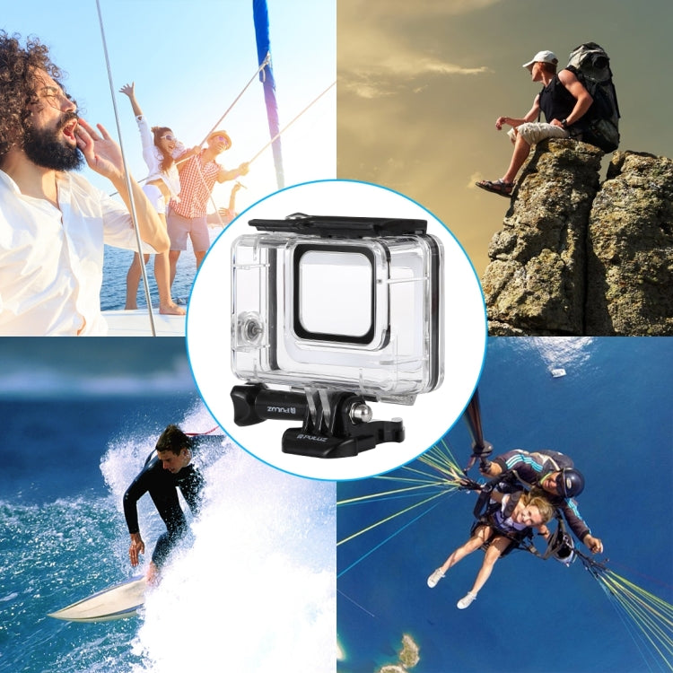PULUZ 45m Underwater Waterproof Housing Diving Case for GoPro HERO7 Silver / HERO7 White, with Buckle Basic Mount & Screw, For HERO7