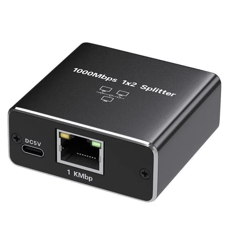 1 IN 2 Network Splitter 1000Mbps RJ45 Adapter Gigabit Converter Internet Ethernet 8P8C Extender Plug Extension