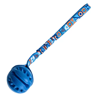 Interactive Dog Toy Natural Rubber Ball Textured Teeth Cleaning Elastic Bungee Strap Bonding With Owner for All Breeds