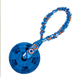 Safe Eco-Friendly Interactive Dog Chew Toy Elastic Bungee Natural Rubber Ball Textured Teeth Cleaning Elastic Bungee Strap