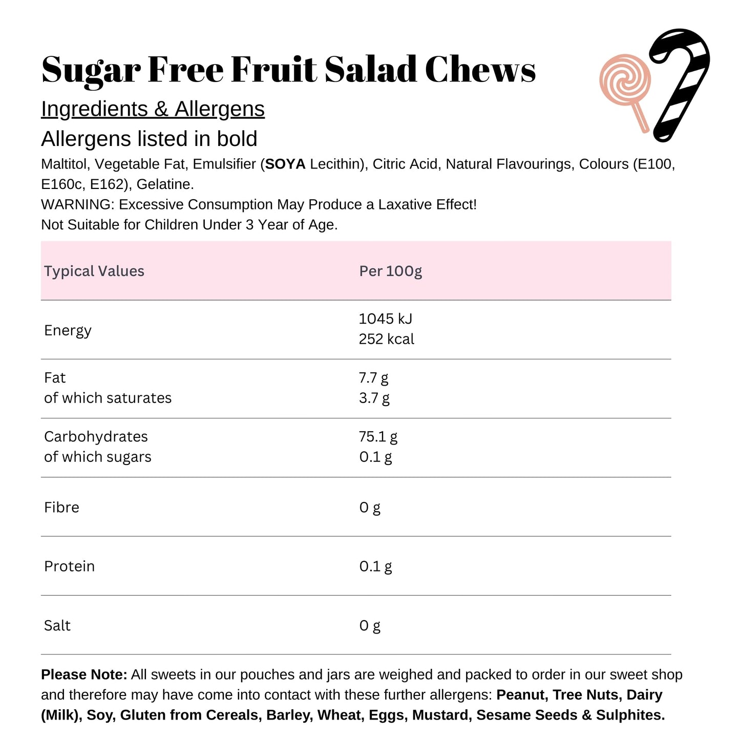 Sugar Free Fruit Salad Chews