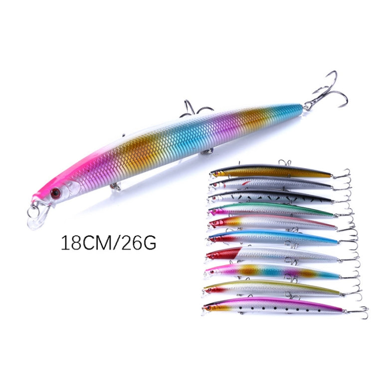 HENGJIA MI101 18cm 26g Long-distance Casting Sea Fishing Fake Lures Minnow Baits, MI101 (2), MI101 (3), MI101 (6), MI101 (8), MI101 (9), MI101 (10), MI101 (5), MI101 (1), MI101 (10 Colors)