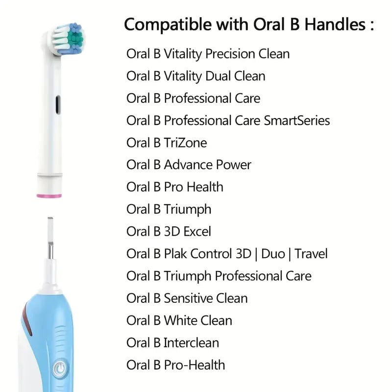 Pack of 12 Replacement Toothbrush Heads Compatible With Oral-B, Electric Toothbrush Heads Brush Heads Suitable For Oral B Replacement Heads Refill Pro 500/1000/1500/3000/3757/5000/7000/7500/8000