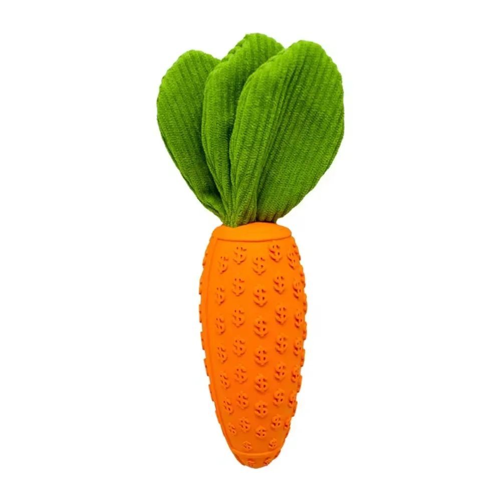 TUGME Carrot Dog Chew Toys Durable Rubber Squeaky Toy Shaped Dog Toys For Dogs Boredom Chewers Toothbrush Toy Supplies