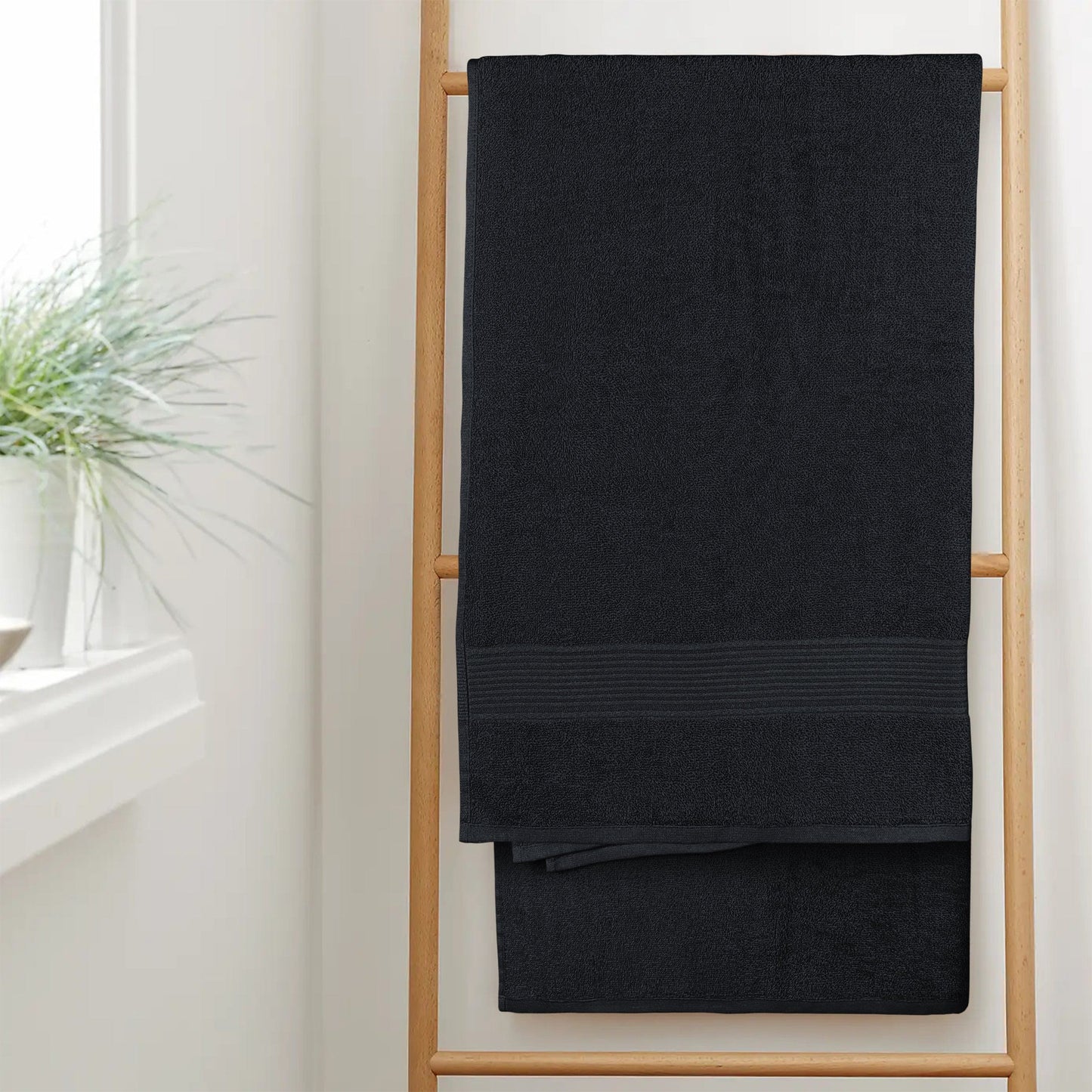 Rhodes Towel Black 100% Cotton Hotel Quality Soft Super Absorbent Hand Bath Towels, Sheets & Face Cloths by OLIVIA ROCCO