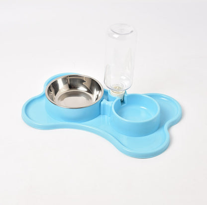 Pet Supplies Dog Automatic Drinking Water Double Bowl Dog Double Bowl Pet Food Bowl Teddy Law Bucket Pet Bowl