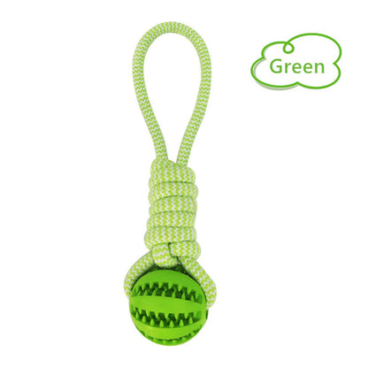 TUGME Dog Toys Balls Interactive Treat Rope Rubber Leaking Balls For Small Medium Dogs Chewing Bite Resistant Pet Tooth Cleaning