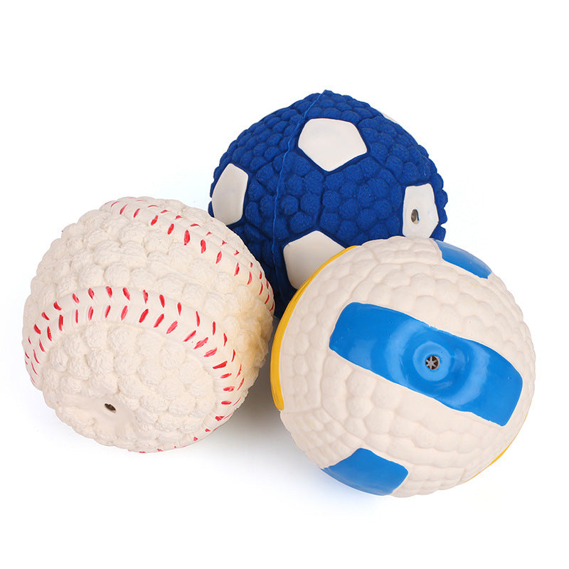 TUGME Dog toy bite-proof teeth molar latex toy ball pet interactive sound training ball pet supplies