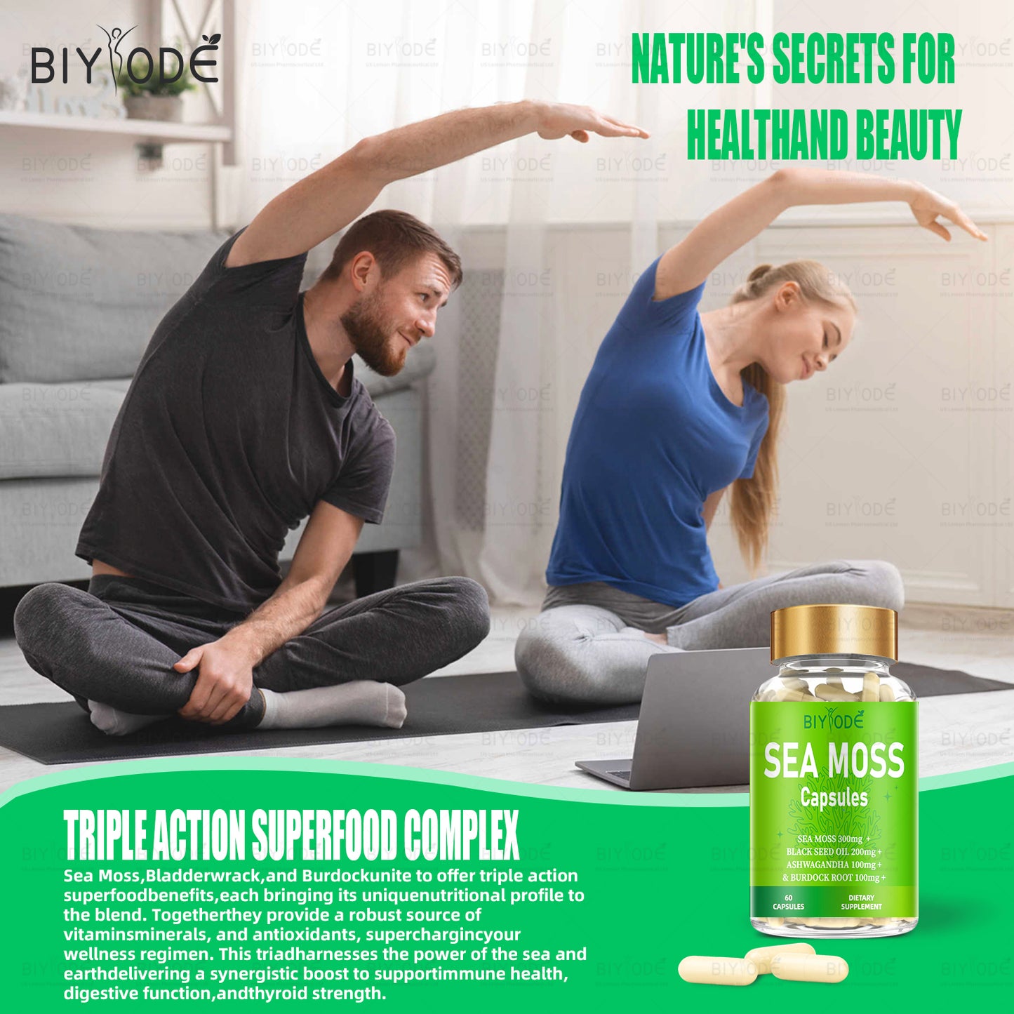 Ready Stock Sea Moss Supplement Capsules Factory Wholesale Seamoss Capsules