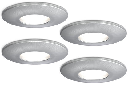 4lite IP20 GU10 Fire-Rated Downlight - Satin Chrome