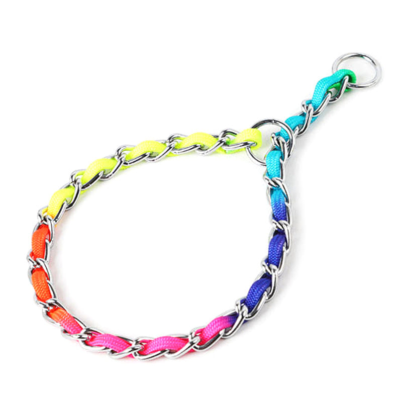 TUGME Ulysses Medium Small Dog Rainbow Dog Chain Teddy Golden Dog Leash Metal Dog Leash