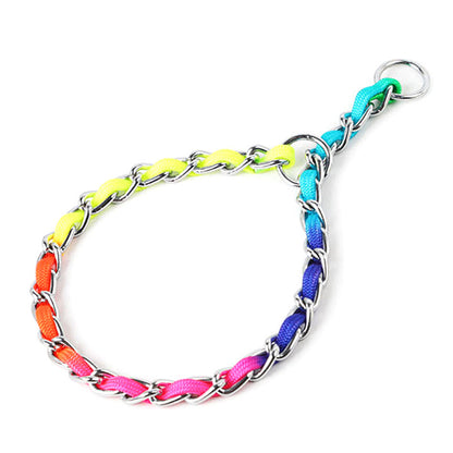 TUGME Ulysses Medium Small Dog Rainbow Dog Chain Teddy Golden Dog Leash Metal Dog Leash
