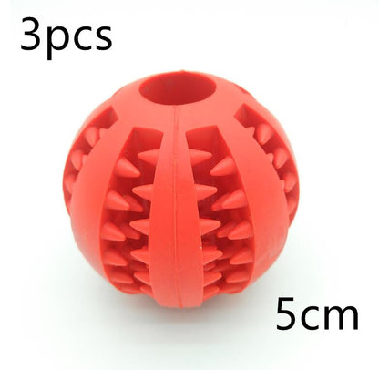 TUGME Pet Slow Feeder Dog Toy Cute Funny Rubber Dog Ball Toy