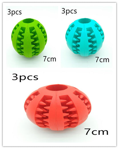 TUGME Pet Slow Feeder Dog Toy Cute Funny Rubber Dog Ball Toy
