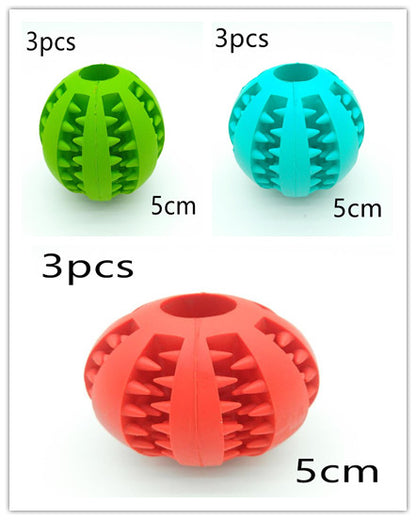 TUGME Pet Slow Feeder Dog Toy Cute Funny Rubber Dog Ball Toy