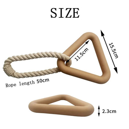 TUGME Exquisite Large Triangular Pull Ring, Bite-resistant And Wear-resistant Cotton Rope Pull Ring Toy Fully Interacts With Pets