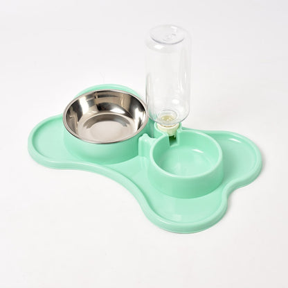 Pet Supplies Dog Automatic Drinking Water Double Bowl Dog Double Bowl Pet Food Bowl Teddy Law Bucket Pet Bowl