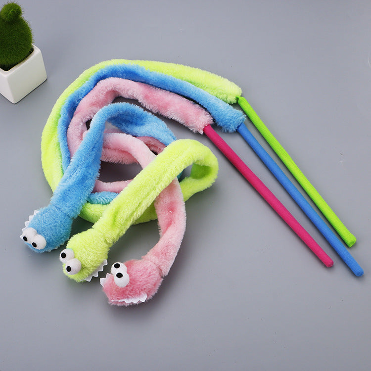 TUGME Pet cat toy cartoon snake funny cat rod cat interactive toy funny cat rod