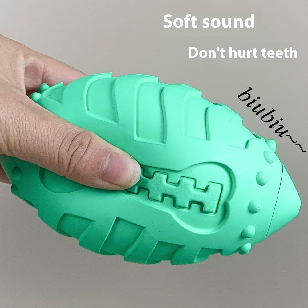 TUGME Bite-resistant Teeth Cleaning Interactive Training Ball Vocal Rugby Toy