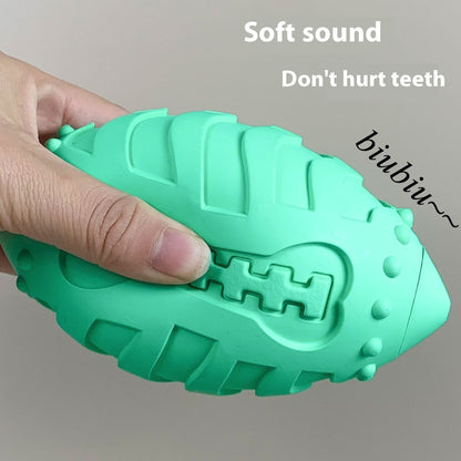 TUGME Bite-resistant Teeth Cleaning Interactive Training Ball Vocal Rugby Toy