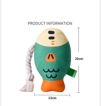 TUGME Plush Chew Toys For Inside Dog Plush Squeaky Toys Puffhead Fish Chew Toys Sound Interactive Teeth Toy Wear-Resistant Dog Toys