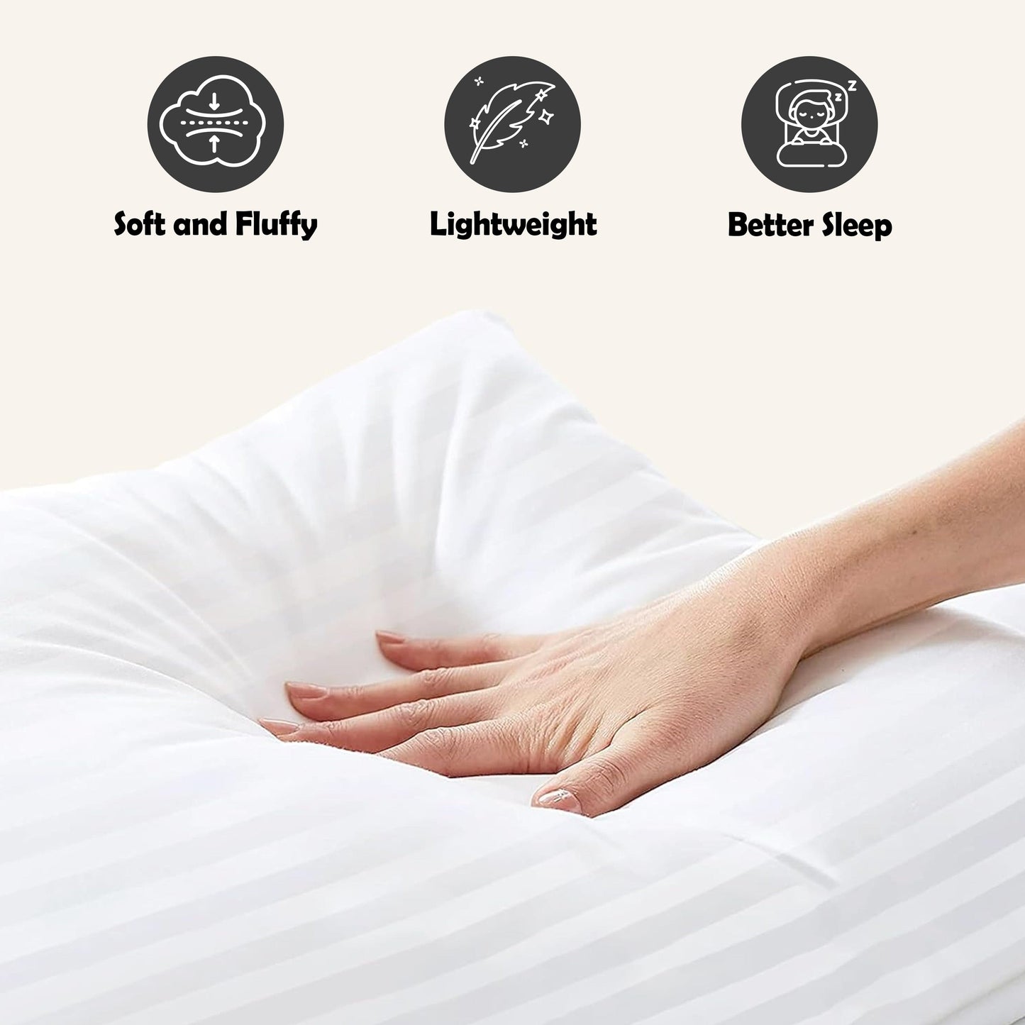 2 Pack Luxury Hotel Pillows Hypoallergenic Hollowfibre Soft Medium Support for Comfortable Sleep by OLIVIA ROCCO