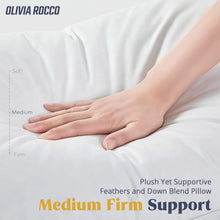 2 Pack Luxury Hotel Quality Duck Feather and Down Pillows Pair Hypoallergenic Premium Filling for Superior Comfort and Support by OLIVIA ROCCO