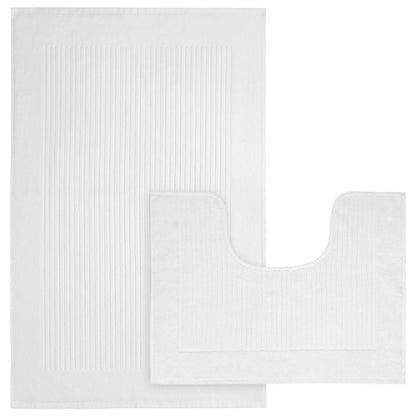 2 Piece Monaco Non Slip Bath Mat and Pedestal Set Water Absorbent Bathroom Rug Set 100 Percent Cotton Mats for Safety and Comfort by OLIVIA ROCCO