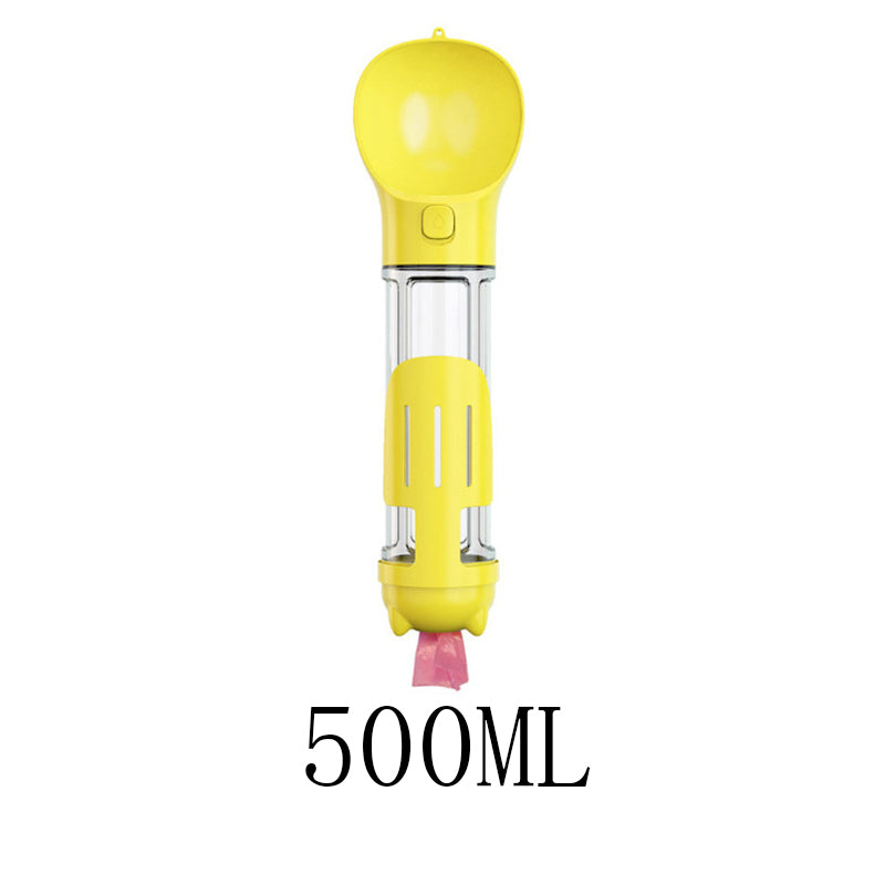 4 in 1 Pet Multi-functional Water Bottle Capacity: 300ml - 500ml