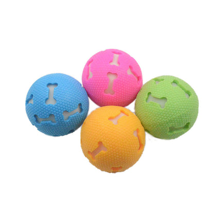 TUGME Dog Toy Throwing Bouncy Hollow Bone Glowing Ball