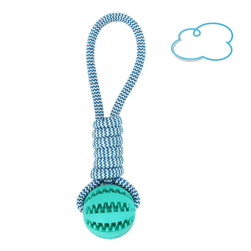 TUGME Dog Toys Balls Interactive Treat Rope Rubber Leaking Balls For Small Medium Dogs Chewing Bite Resistant Pet Tooth Cleaning