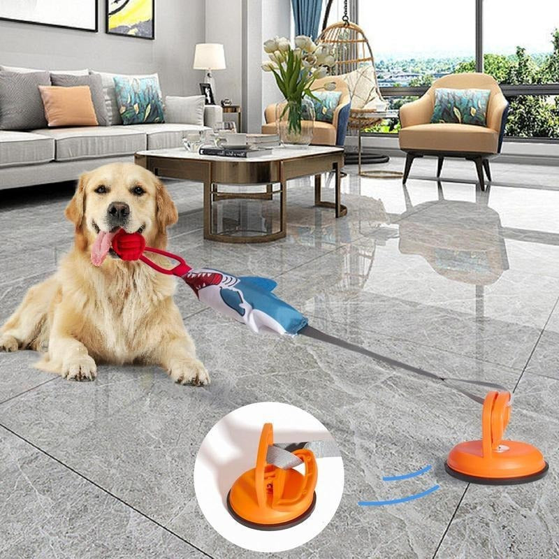 TUGME PROKEl Shark Shaped Pet Toy, Interactive TwineToy Ball Dog Toy With Suction Cup, Pet Chew ToyFor Dogs & Cats Funny Dogtoys Squeaky Toys Dogtraining Rope Toy