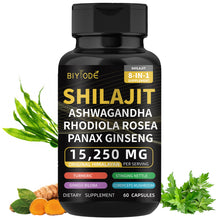 Biyode Effective Formula Ready Stock Fast Shipping Wholesale Pure Natural Himalayan Shilajit Capsules  With Ashwagandha Ginseng Healthcare Vitamin 8 In 1 Energy Supplement