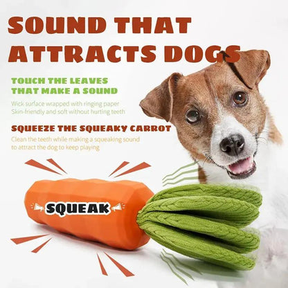 TUGME Rubber Carrot Dog Toy For Chewing Dogs, For Training And Cleaning, Durable Interactive Toy For Puppies And Medium-sized Dogs