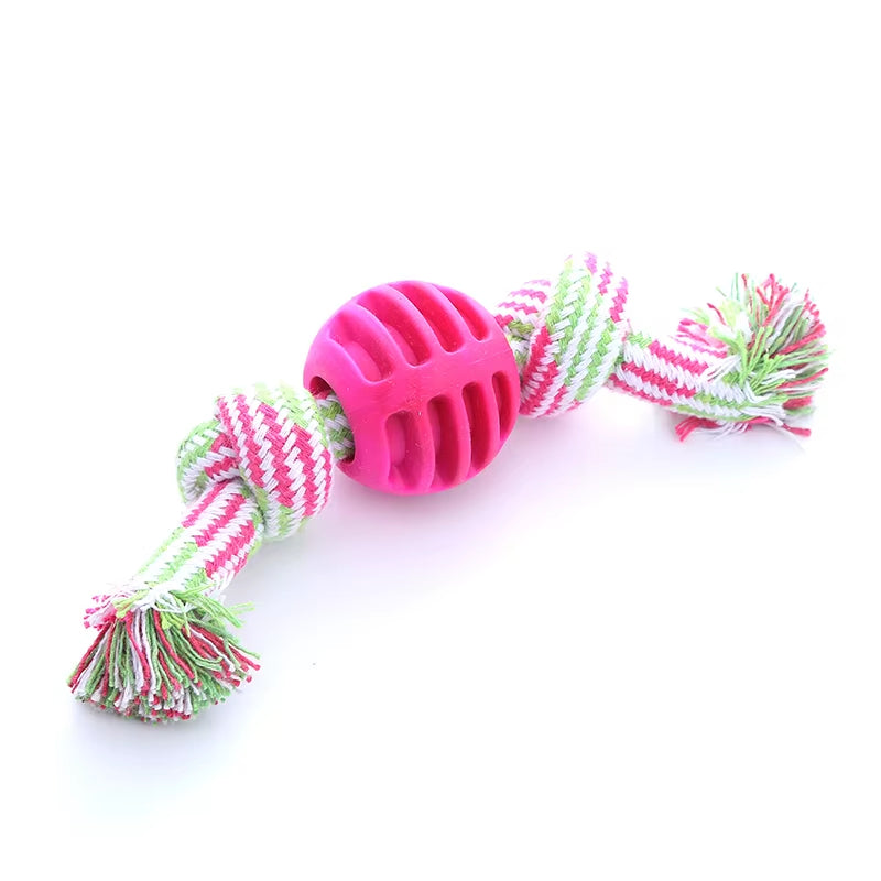 TUGME Pet Dog Toy Cotton Rope Double Knot Ball Bite Resistant Tooth Cleaning Toy Ball Pet Supplies