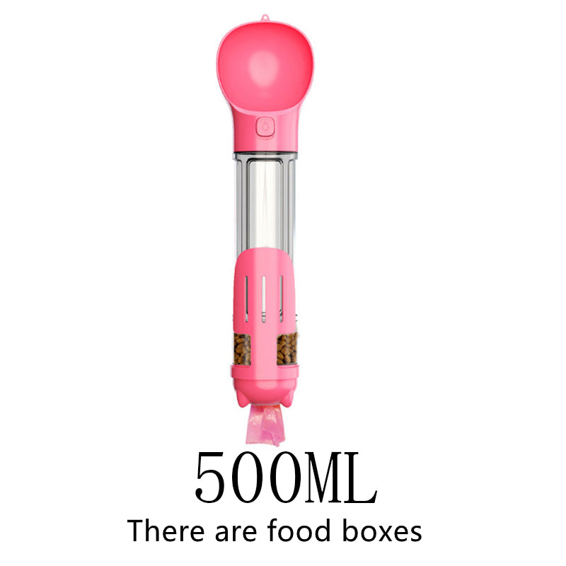 4 in 1 Pet Multi-functional Water Bottle Capacity: 300ml - 500ml