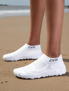 Women's Solid Color Contrast Mesh Water Shoes, Lightweight Breathable Barefoot Shoes for Beach Swimming Pool, Outdoor Sports Shoes for Women & Girls, Watershoes, Water Footwear, Wading Shoes White & other colors