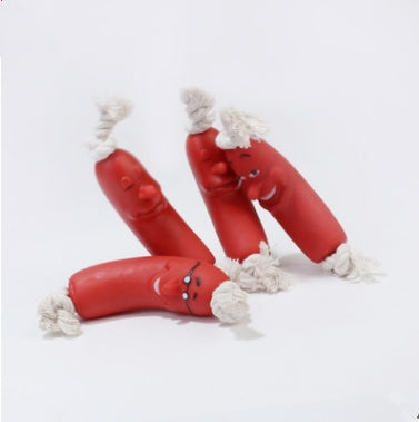 TUGME Puppy Funny Ham Sausage Dog Chew Toys Pet Supplies Interactive Dog Ball Toys For Large Dogs Bite Resistant Hot Dog Toy